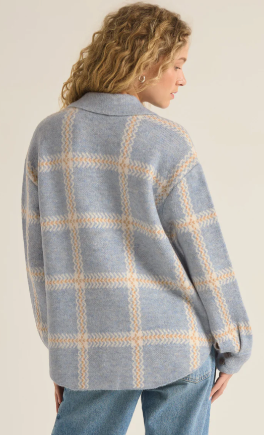 TYLER PLAID SWEATER JACKET
