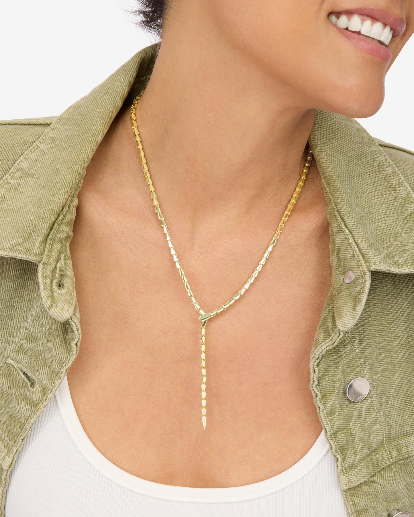 MELINDA MARIA | SERPENT LARIAT NECKLACE