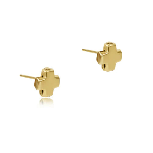 ENEWTON SIGNATURE CROSS GOLD STUDS | GOLD
