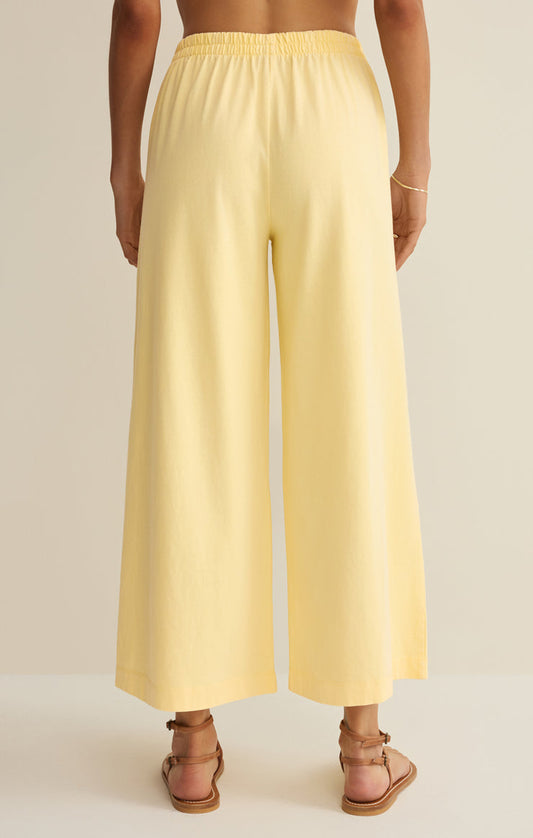 SCOUT JERSEY CROP FLARE PANT | LEMON CITRUS