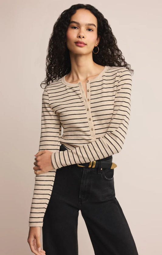 EVE STRIPE HENLEY LONG SLEEVE | Z SUPPLY