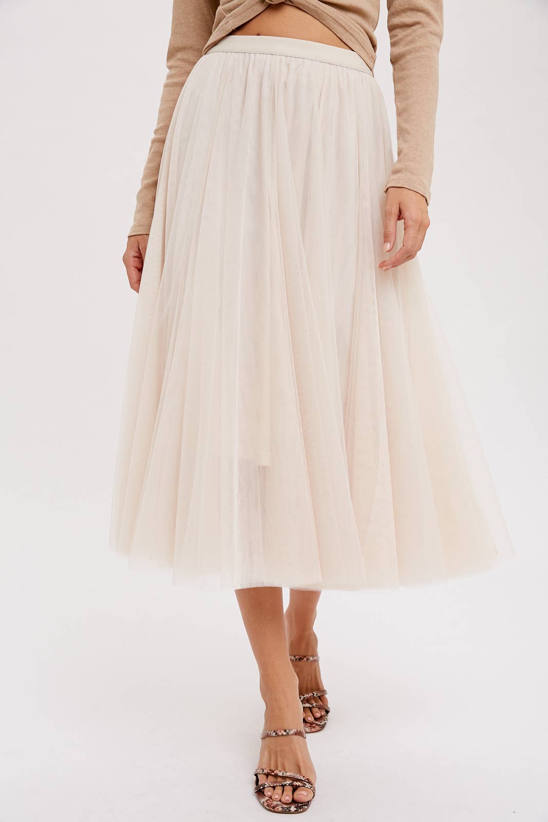 TULLE MAUVE MIDI SKIRT