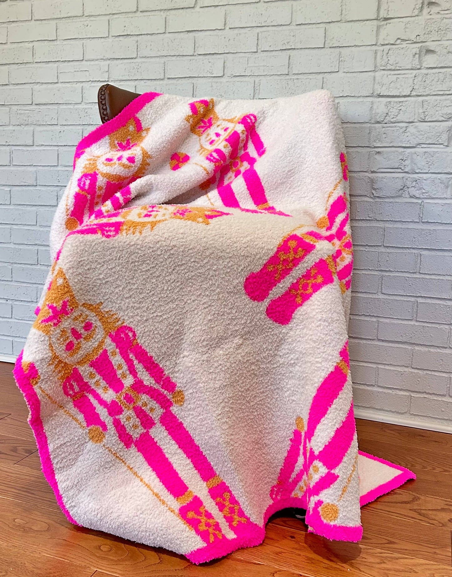 Pink Nutcracker Luxe Throw Blanket Ships