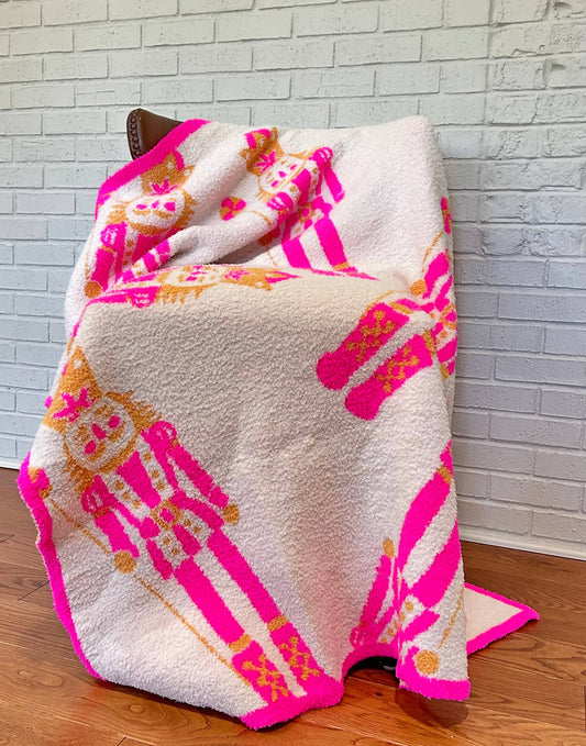 Pink Nutcracker Luxe Throw Blanket Ships