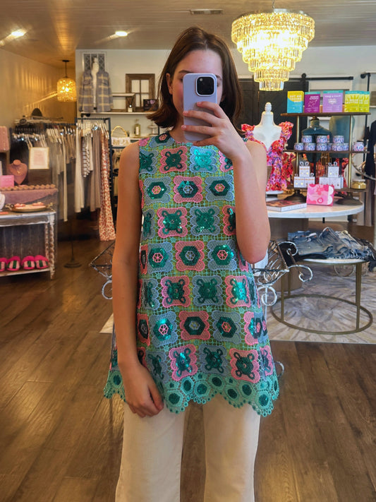 TURQUOISE MOSAIC TUNIC | BRIANNA CANNON