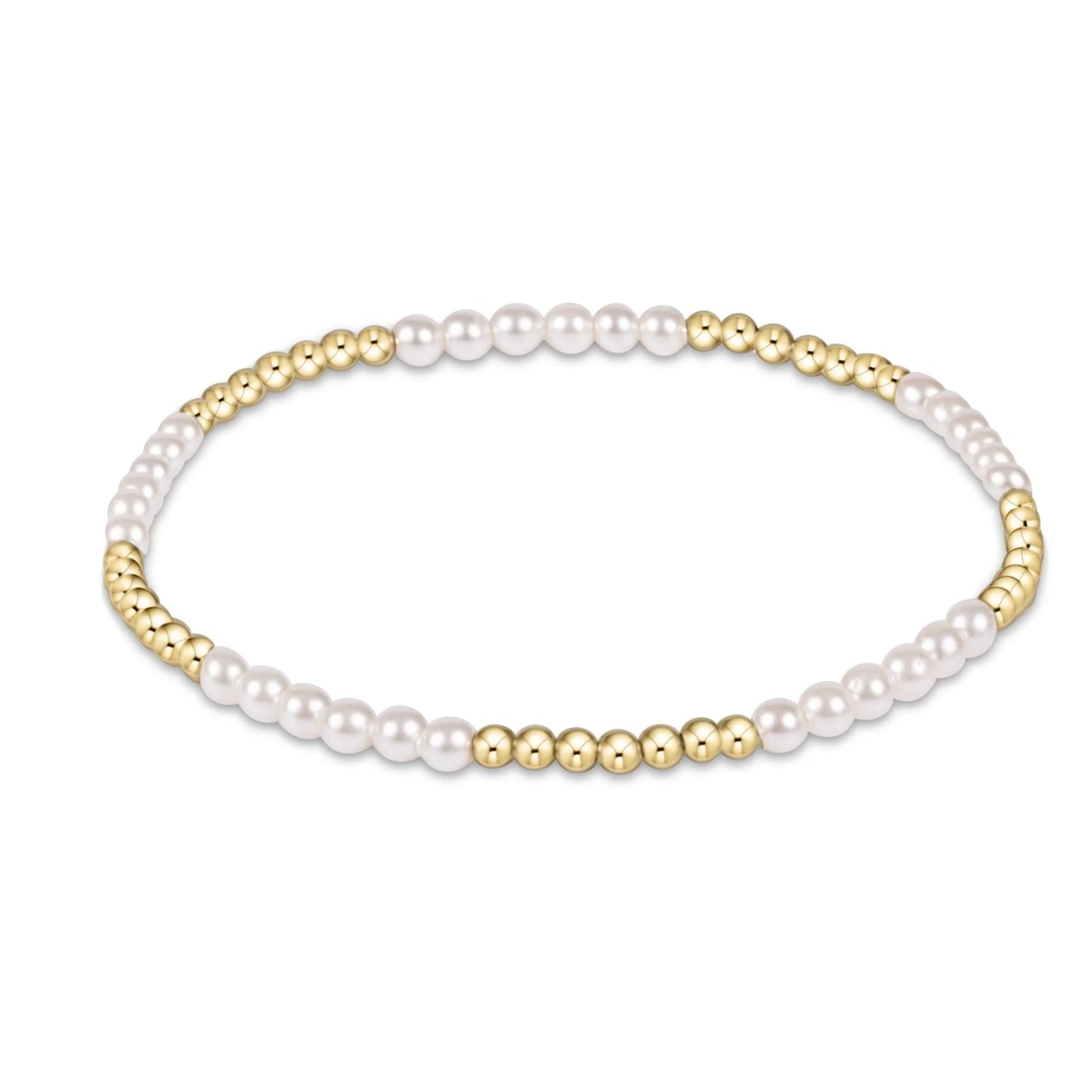 CLASSIC BLISSFUL PATTERN 2.5MM BEAD BRACELET | 3MM PEARL |E NEWTON