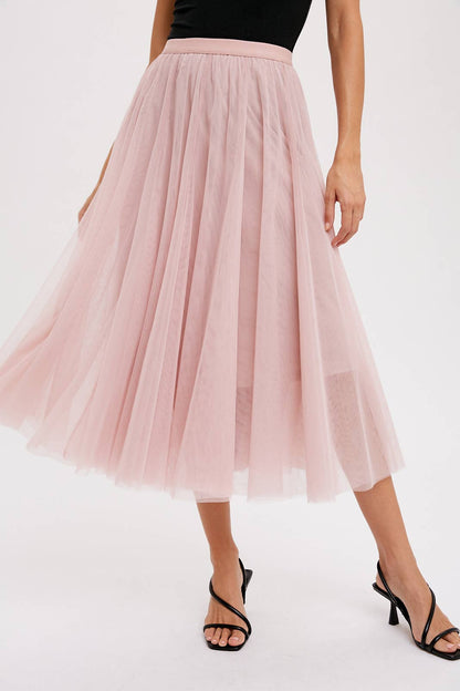 TULLE MAUVE MIDI SKIRT