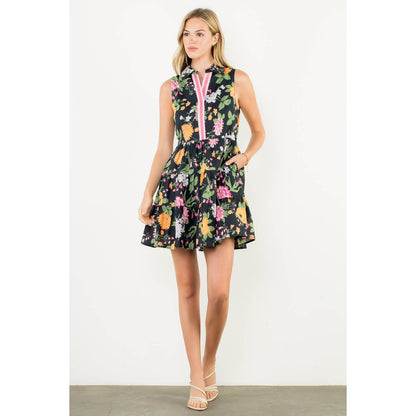 Sleeveless Tiered Floral Print Dress