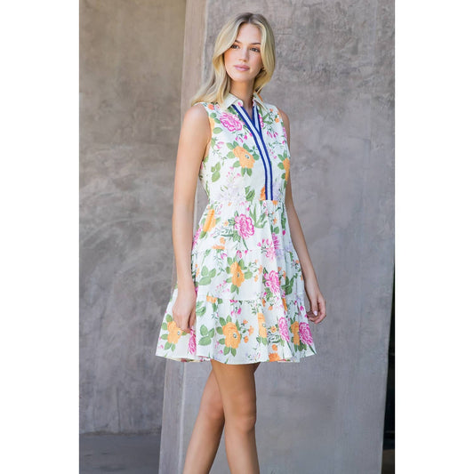 Sleeveless Tiered Floral Print Dress