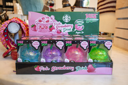 NEEDOH PINK STRAWBERRY DRINK BOTTLE SQUEEZE SQUISHY