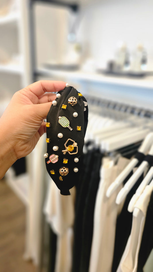 BLACK PICKLEBALL HEADBAND