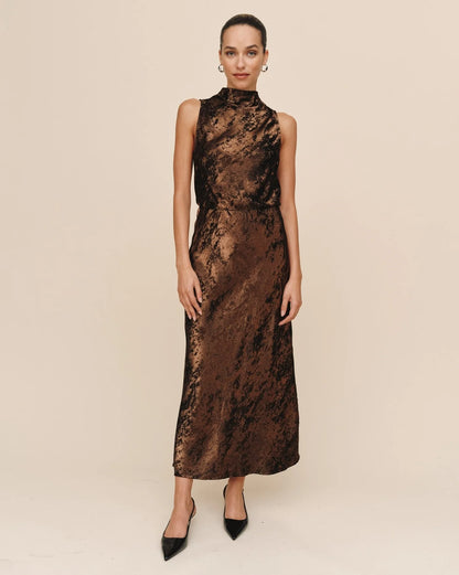SIDE SLIT BIAS MAXI SKIRT | BELLA DAHL