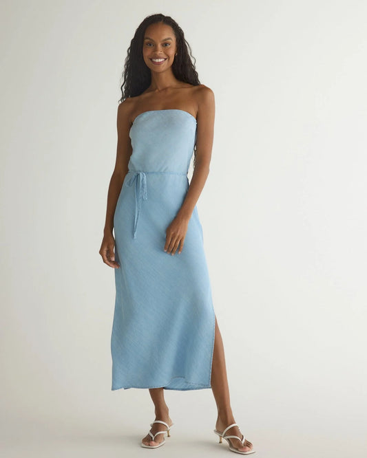 BELLA DAHL STRAPLESS MAXI DRESS | LIGHT RIVIERA