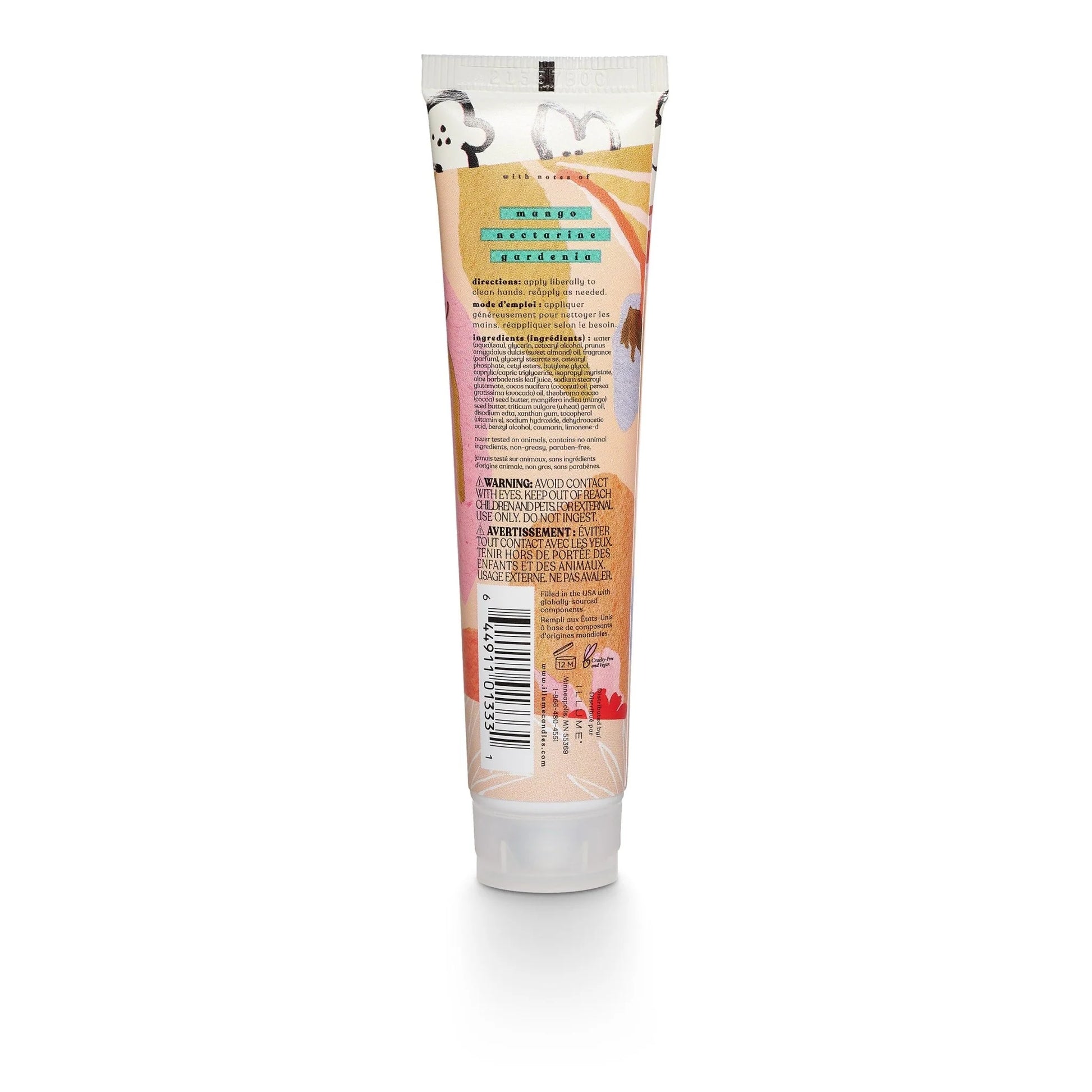 back of hand cream with blood orange dahlia scent
