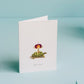 make a wish greeting card with a turtle and cake illustration